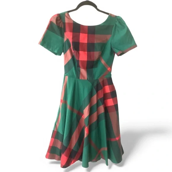sachin and babi light blue dress Tiered Plaid Midi Dress – Red Clover